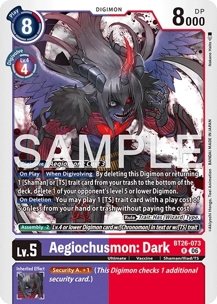 Aegiochusmon: Dark &mdash; Digimon Card Game card