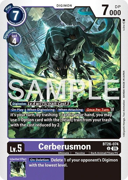 Cerberusmon &mdash; Digimon Card Game card