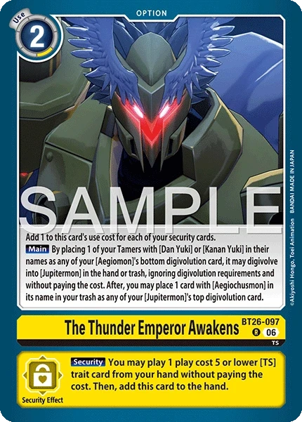 The Thunder Emperor Awakens &mdash; Digimon Card Game card