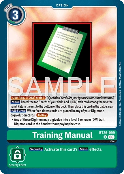 Training Manual &mdash; Digimon Card Game card