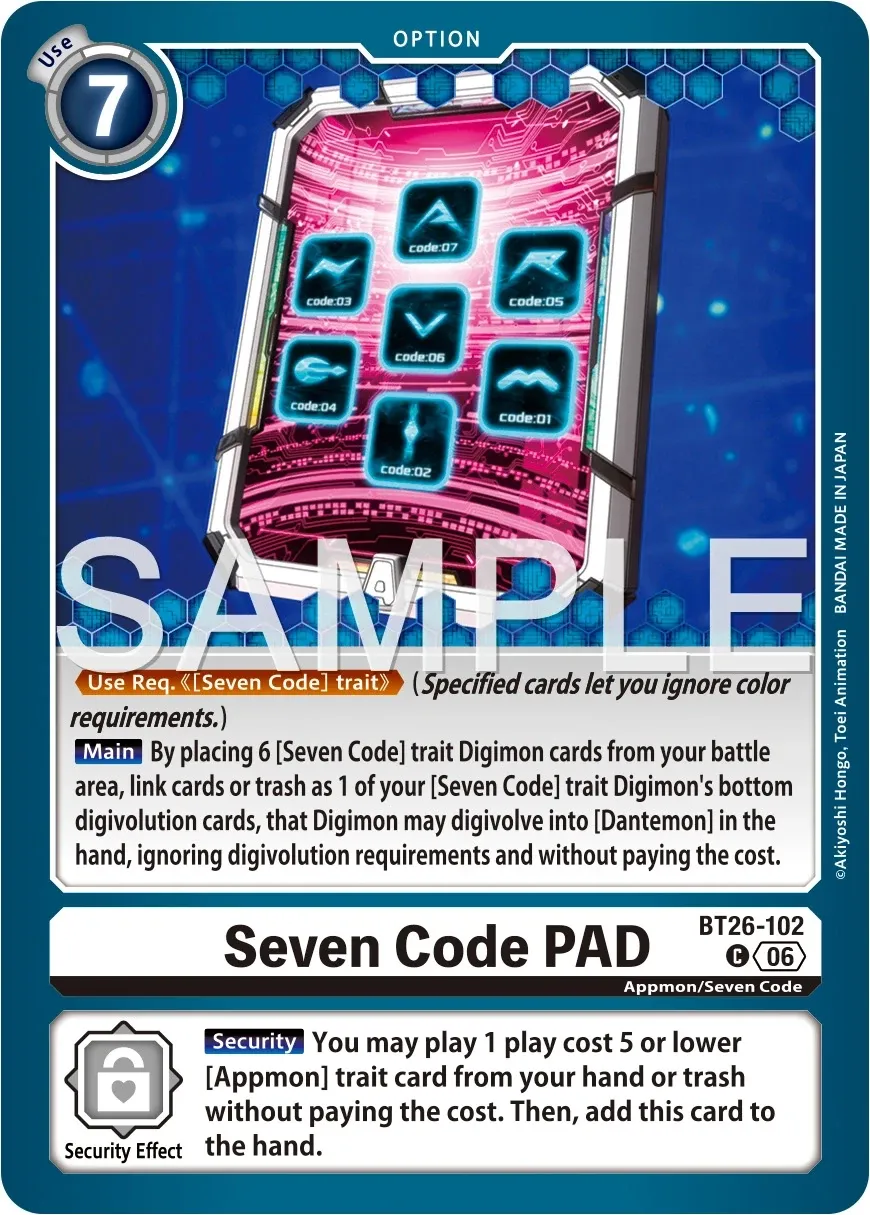 Seven Code PAD &mdash; Digimon Card Game card