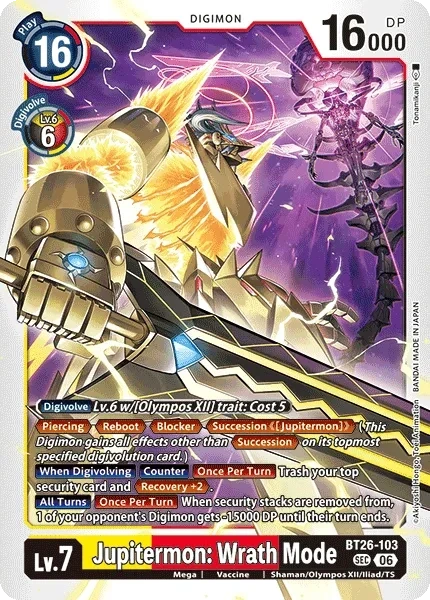 Jupitermon: Wrath Mode &mdash; Digimon Card Game card