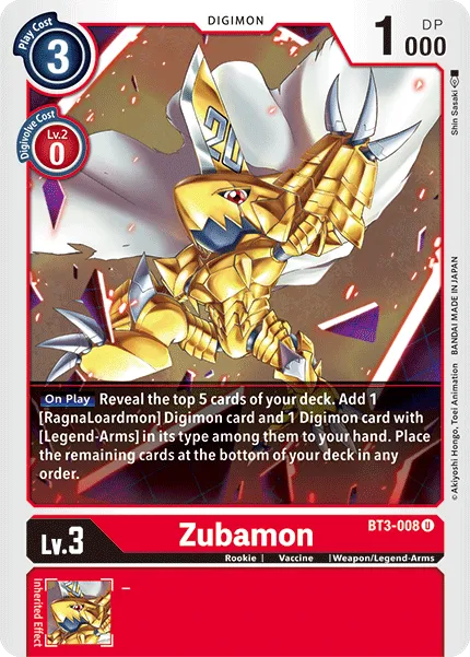 Zubamon &mdash; Digimon Card Game card