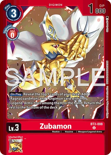 Zubamon &mdash; Digimon Card Game card