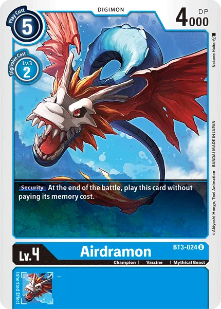 Airdramon &mdash; Digimon Card Game card