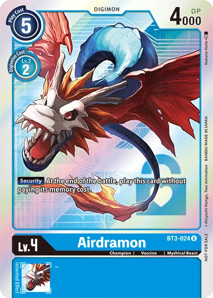 Airdramon &mdash; Digimon Card Game card