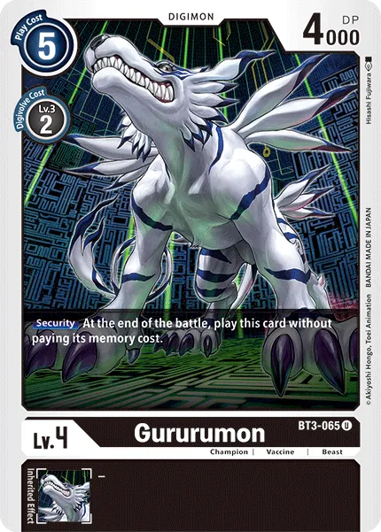 Gururumon &mdash; Digimon Card Game card