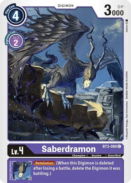 Saberdramon &mdash; Digimon Card Game card