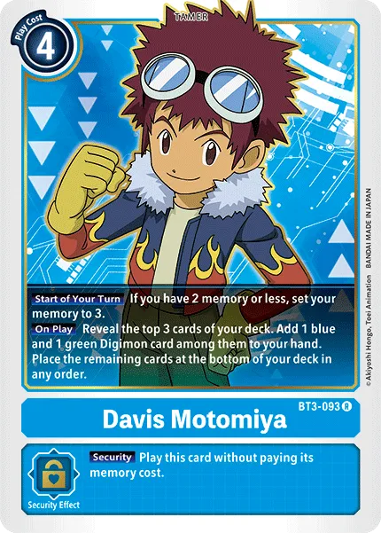 Davis Motomiya &mdash; Digimon Card Game card