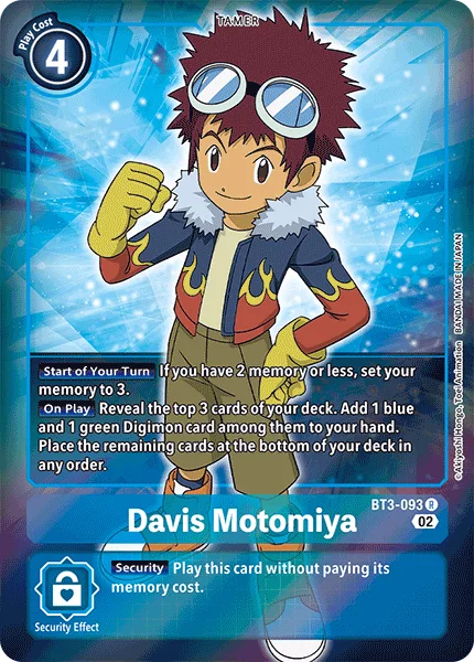 Davis Motomiya &mdash; Digimon Card Game card