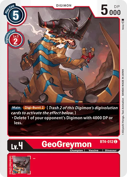 GeoGreymon &mdash; Digimon Card Game card