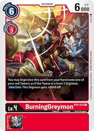 BurningGreymon &mdash; Digimon Card Game card