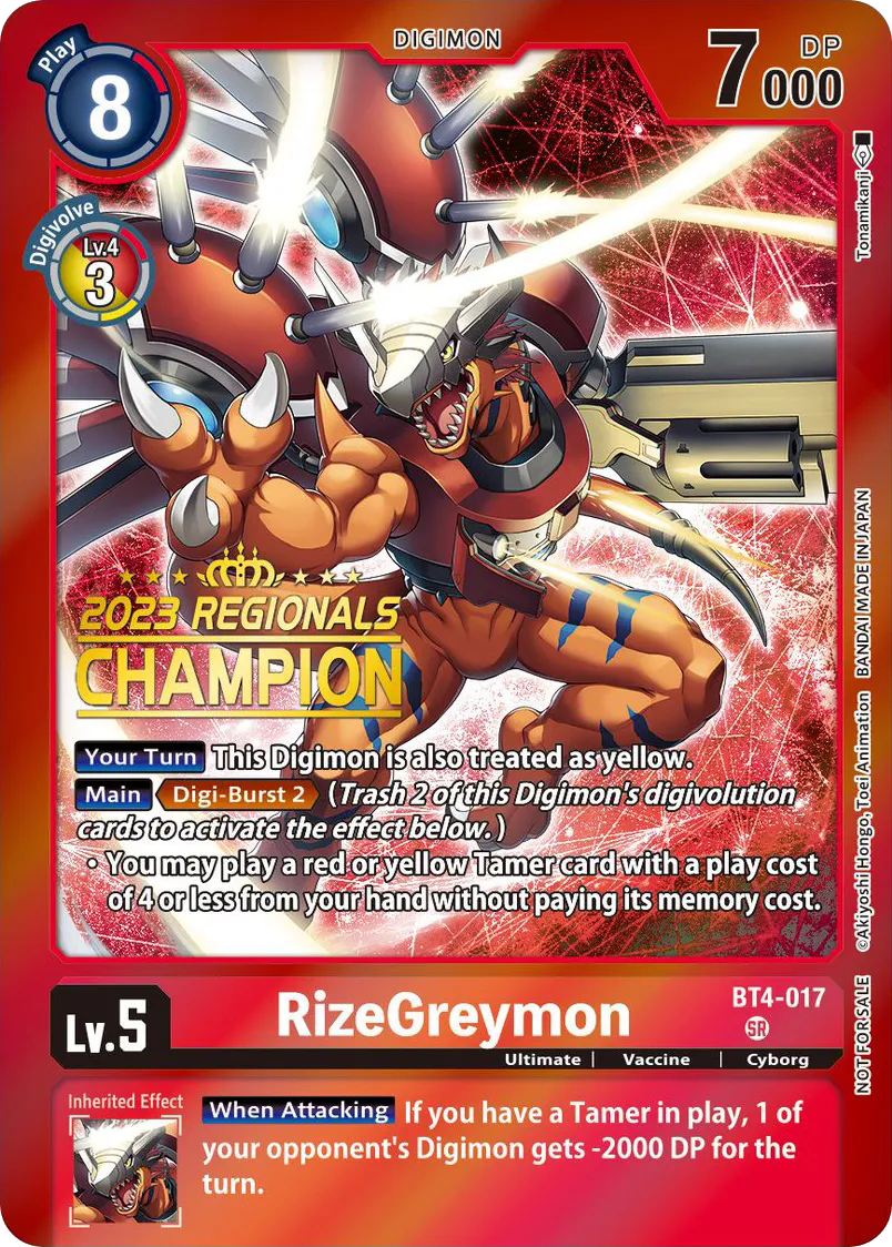 RizeGreymon &mdash; Digimon Card Game card