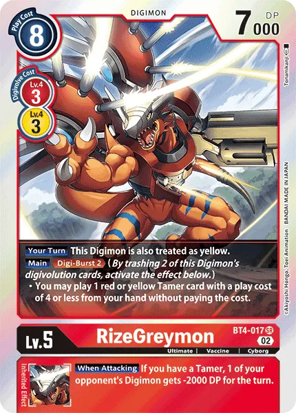 RizeGreymon &mdash; Digimon Card Game card