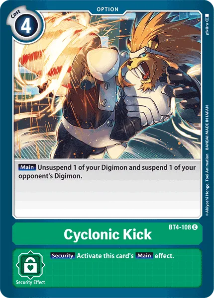 Cyclonic Kick &mdash; Digimon Card Game card