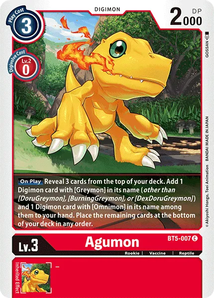 Agumon &mdash; Digimon Card Game card