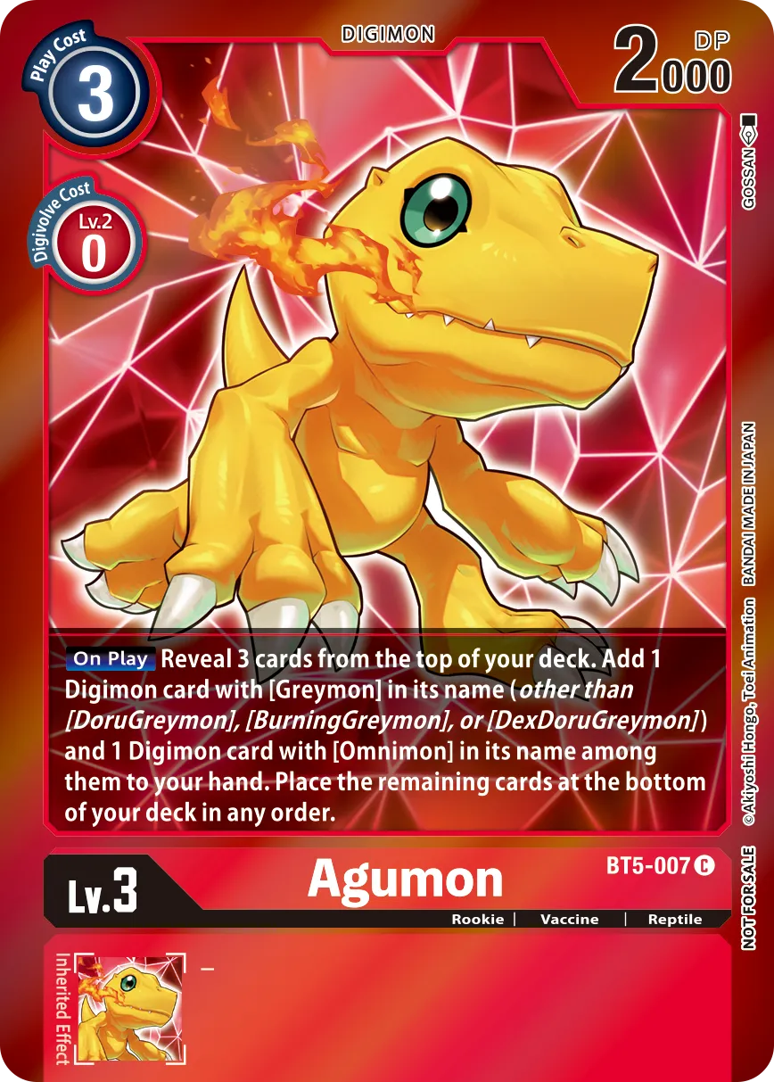 Agumon &mdash; Digimon Card Game card