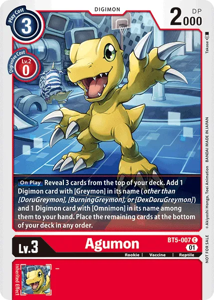 Agumon &mdash; Digimon Card Game card