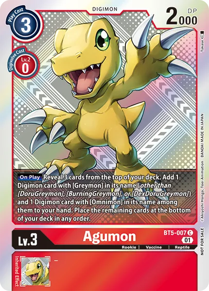 Agumon &mdash; Digimon Card Game card