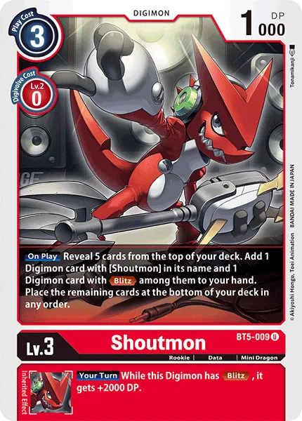 Shoutmon &mdash; Digimon Card Game card