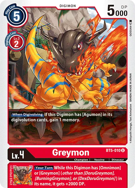 Greymon &mdash; Digimon Card Game card