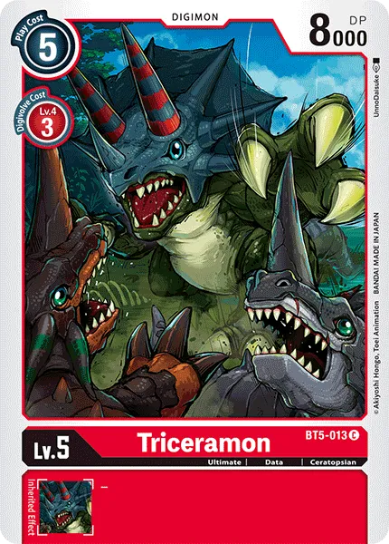 Triceramon &mdash; Digimon Card Game card
