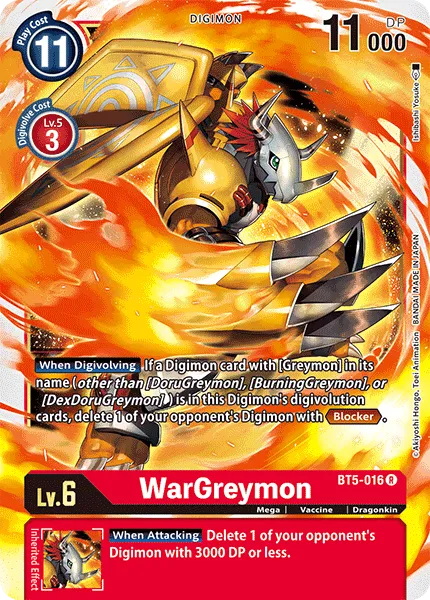 WarGreymon &mdash; Digimon Card Game card