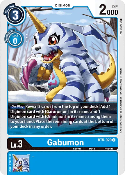 Gabumon &mdash; Digimon Card Game card