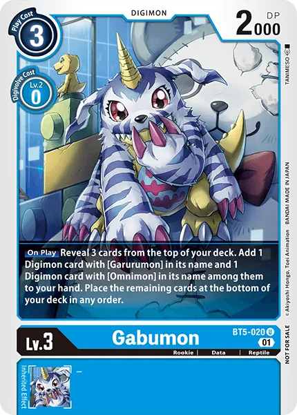 Gabumon &mdash; Digimon Card Game card