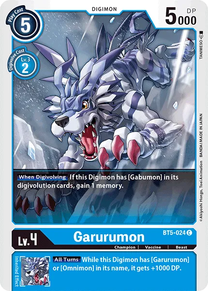 Garurumon &mdash; Digimon Card Game card