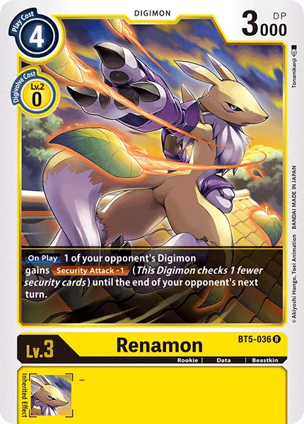 Renamon &mdash; Digimon Card Game card