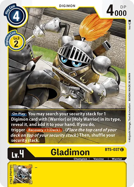 Gladimon &mdash; Digimon Card Game card