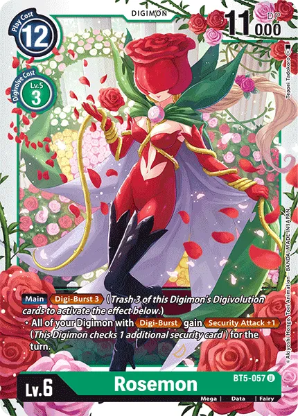 Rosemon &mdash; Digimon Card Game card