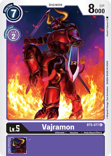 Vajramon &mdash; Digimon Card Game card
