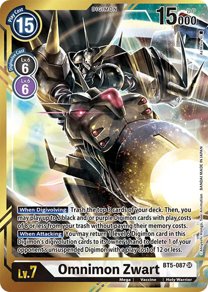 Omnimon Zwart &mdash; Digimon Card Game card
