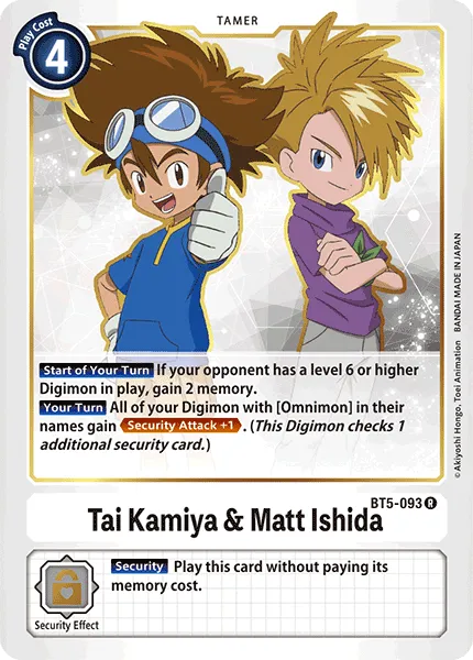 Tai Kamiya & Matt Ishida &mdash; Digimon Card Game card
