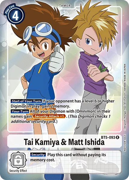 Tai Kamiya & Matt Ishida &mdash; Digimon Card Game card