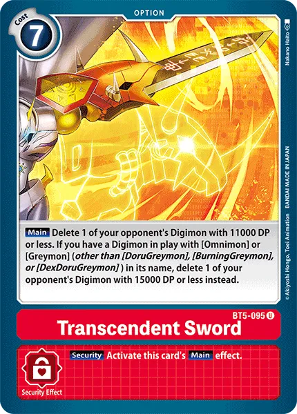 Transcendent Sword &mdash; Digimon Card Game card