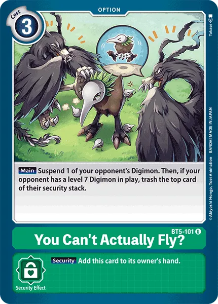 You Can't Actually Fly? &mdash; Digimon Card Game card