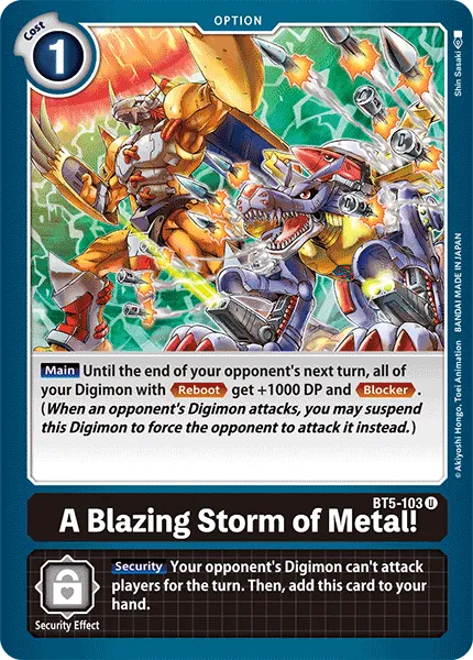 A Blazing Storm of Metal! &mdash; Digimon Card Game card