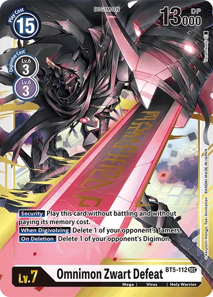 Omnimon Zwart Defeat &mdash; Digimon Card Game card