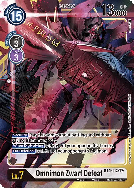 Omnimon Zwart Defeat &mdash; Digimon Card Game card