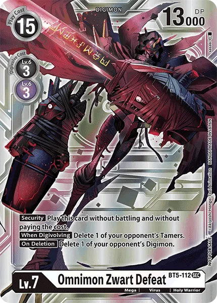 Omnimon Zwart Defeat &mdash; Digimon Card Game card