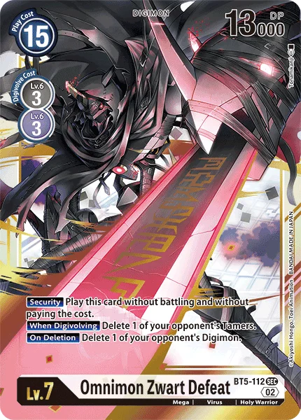 Omnimon Zwart Defeat &mdash; Digimon Card Game card