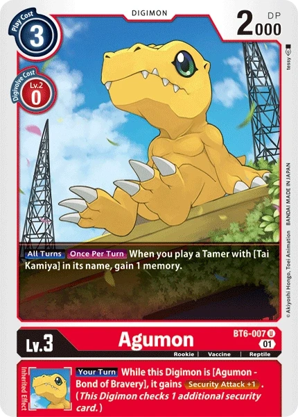 Agumon &mdash; Digimon Card Game card