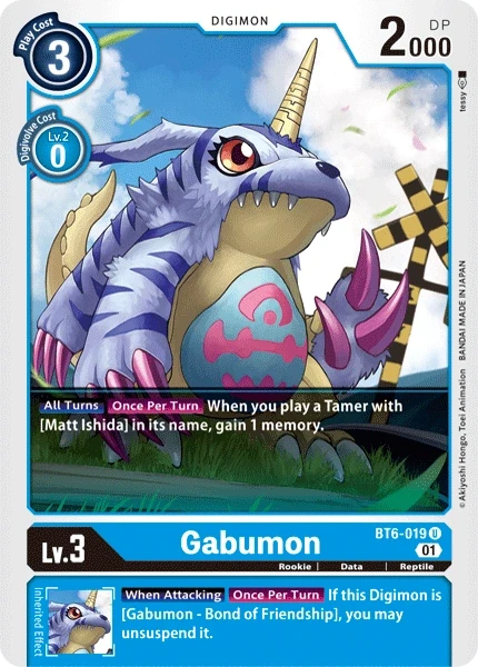 Gabumon &mdash; Digimon Card Game card
