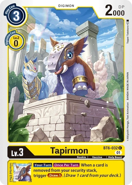 Tapirmon &mdash; Digimon Card Game card
