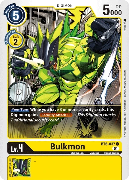 Bulkmon &mdash; Digimon Card Game card