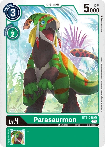 Parasaurmon &mdash; Digimon Card Game card