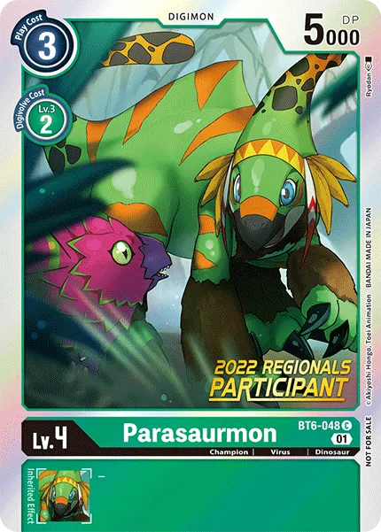 Parasaurmon &mdash; Digimon Card Game card